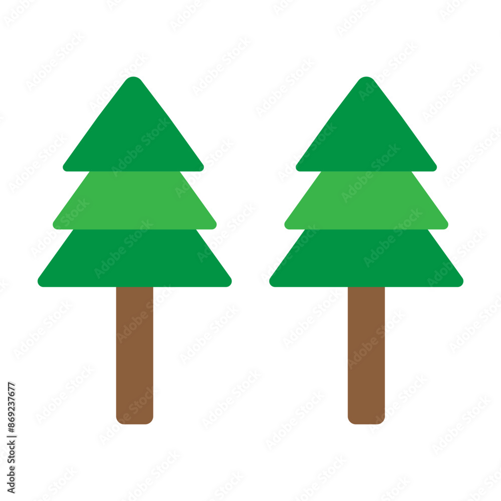 Fototapeta premium Pine Tree Vector Flat Icon Design