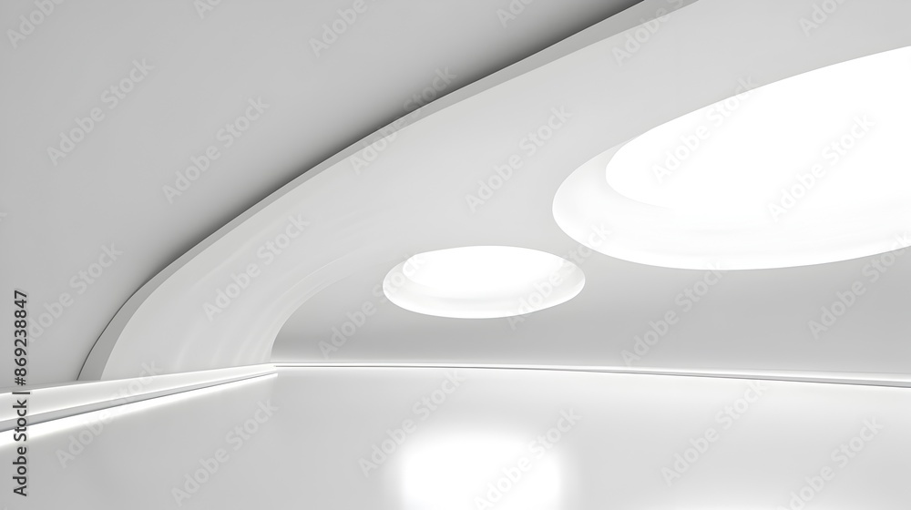 Abstract Modern Architectural Interior with Minimalist White Hallway Design Abstract Modern Architectural Interior with Minimalist White Hallway Design