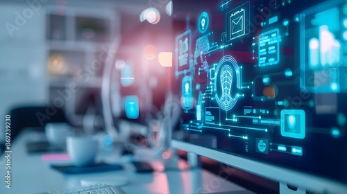 Wallpaper Mural AI-Powered Virtual Assistants and Smart Devices in a Modern Office Setting Torontodigital.ca