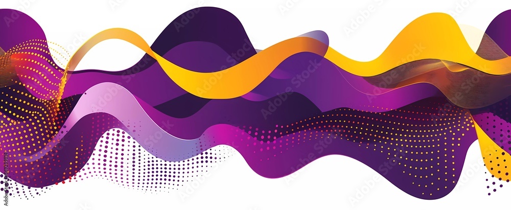 Collection of purple and yellow abstract backgrounds with wavy patterns. Vector illustration, flat design for social media template. Simple banner set in purple colors. Collection of purple and yellow abstract backgrounds with wavy patterns. Vector illustration, flat design for social media template. Simple banner set in purple colors.