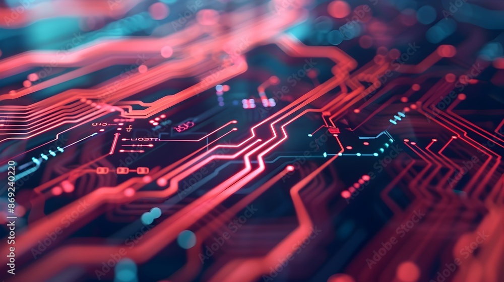 Futuristic Digital Circuit Board with Intelligent Systems and Abstract Patterns Futuristic Digital Circuit Board with Intelligent Systems and Abstract Patterns