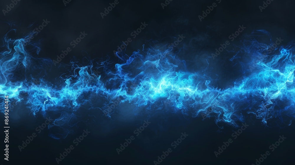 Bottom frame features realistic thunder lights and blue smoke clouds. A wide panoramic element features mysterious lightning glows. Above that are fluffy magic spell mists that glow with bolts of Bottom frame features realistic thunder lights and blue smoke clouds. A wide panoramic element features mysterious lightning glows. Above that are fluffy magic spell mists that glow with bolts of