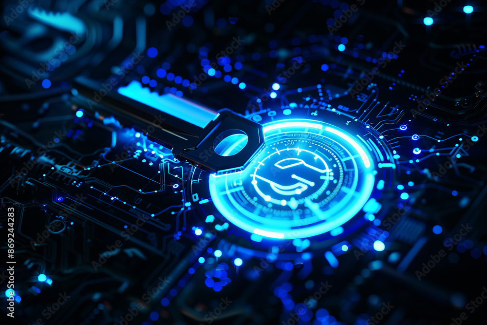 Abstract futuristic key security ,data and technology concept, Abstract futuristic key security ,data and technology concept,