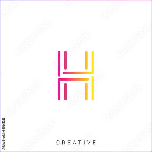 H Creative Latter Logo Design. By Custom Branding Logo. Creative Logo Design. Logo Template. Vector illustration. Modern Design. Monogram Design