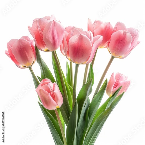 Bunch of Pink Tulips in a Vase