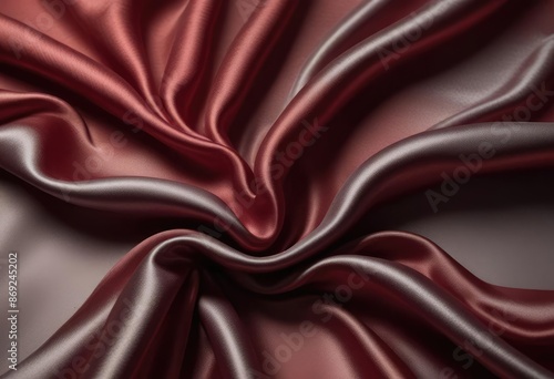 red silk fabric background, view from above. Smooth elegant black silk or satin luxury cloth texture can use as abstract background with copy space, close-up photo