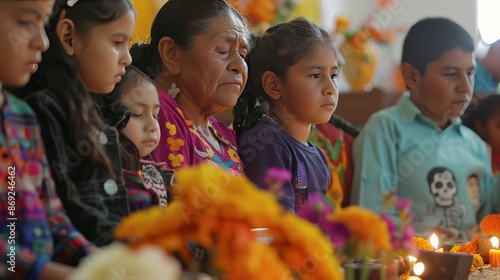 An elder shares a folktale about the Day of the Dead with their grandchildren. What lessons about life and death does the story convey