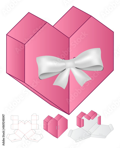 Box packaging die cut template design. 3d mock-up