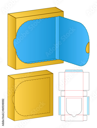 Box packaging die cut template design. 3d mock-up