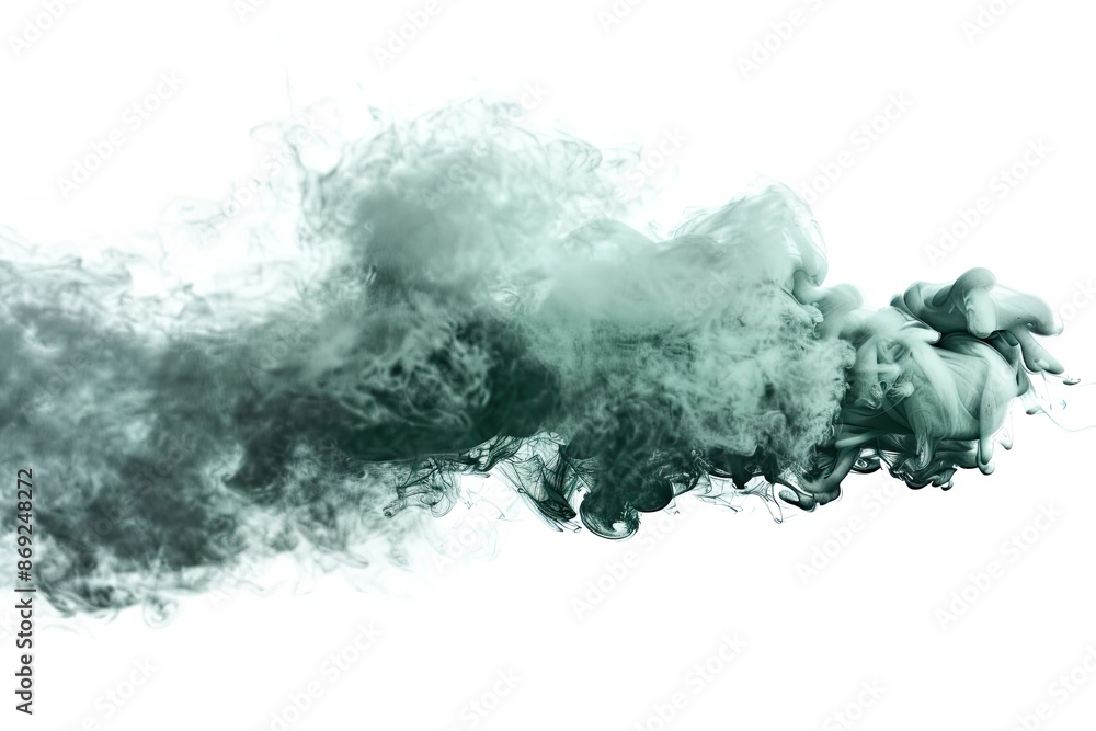 Transparent green smoke cloud, isolated on a white background Transparent green smoke cloud, isolated on a white background