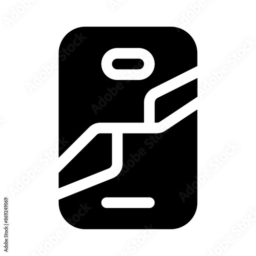 broken phone icon with glyph style, perfect for user interface projects