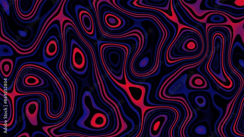 Vibrant red and blue topography abstract background. Loop animation background Vibrant red and blue topography abstract background. Loop animation background