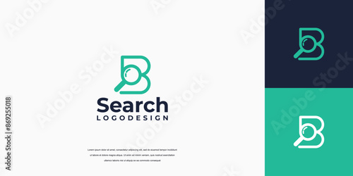 Search logo designs vector, Simple letter B logo