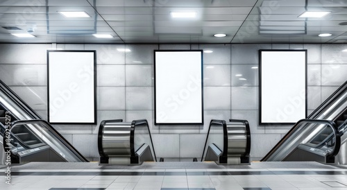 Blank Advertisements in a Subway Station