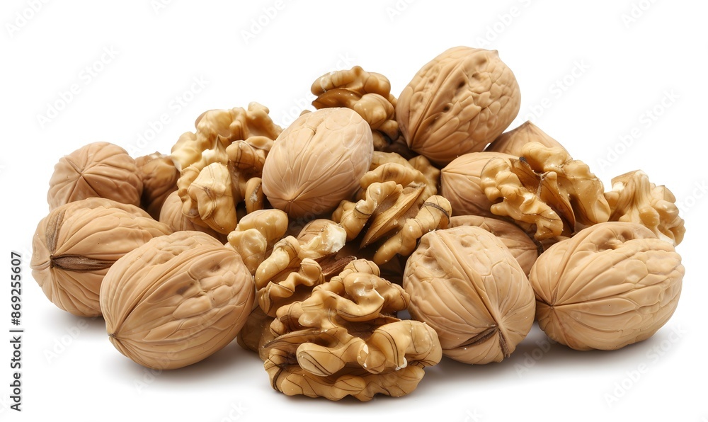 Pile of delicious walnuts, Generative AI Pile of delicious walnuts, Generative AI