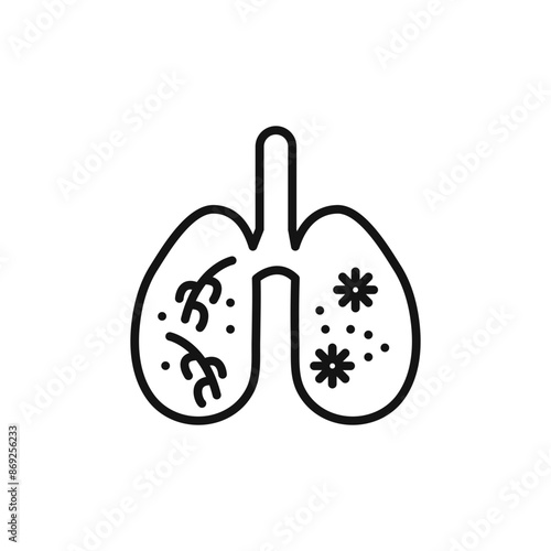 Asthma icon logo sign vector outline