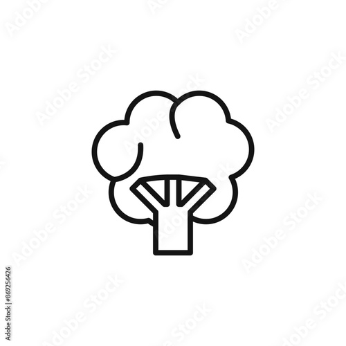 Broccoli icon (2) logo sign vector outline