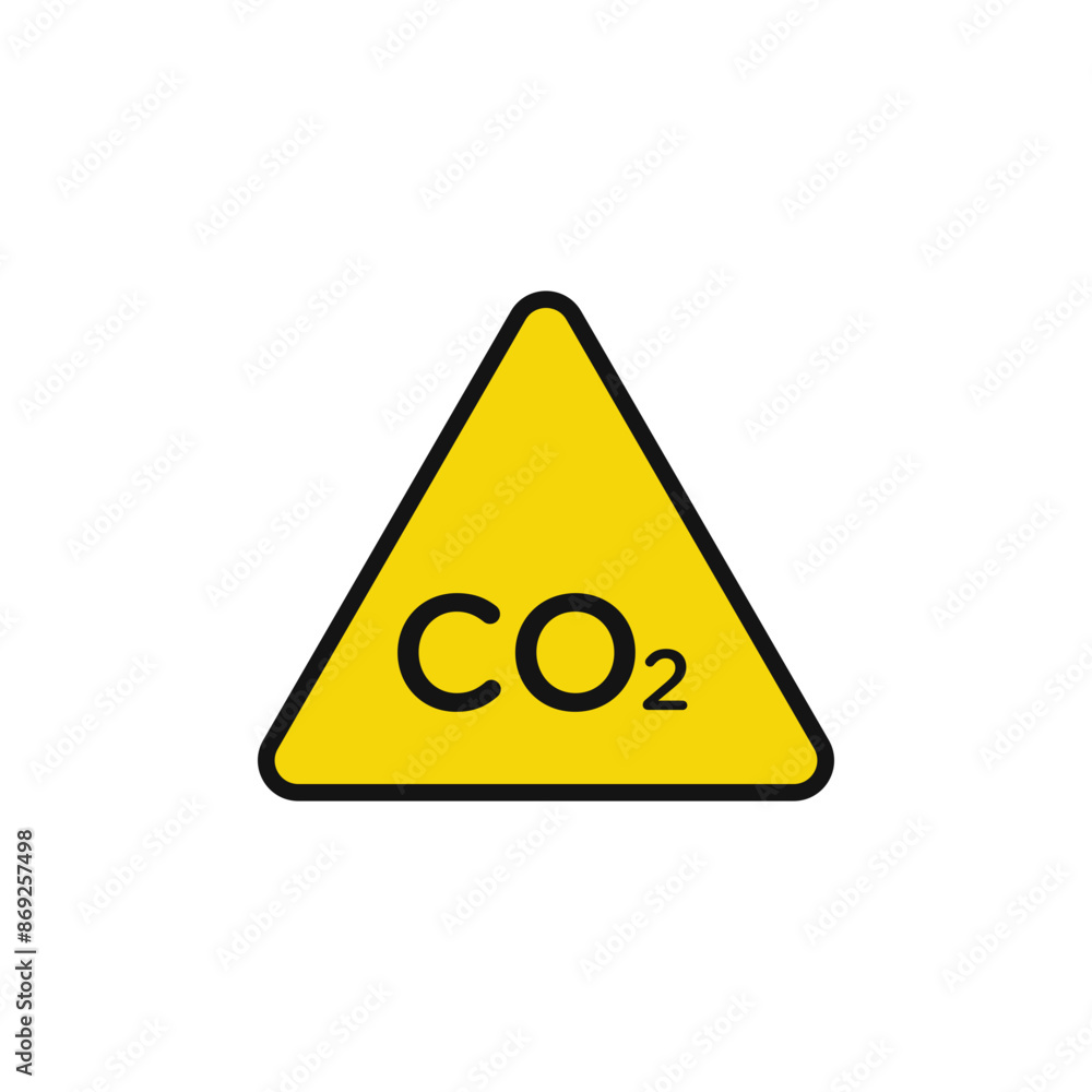 CO2 Triangle Warning icon logo sign vector outline CO2 Triangle Warning icon logo sign vector outline
