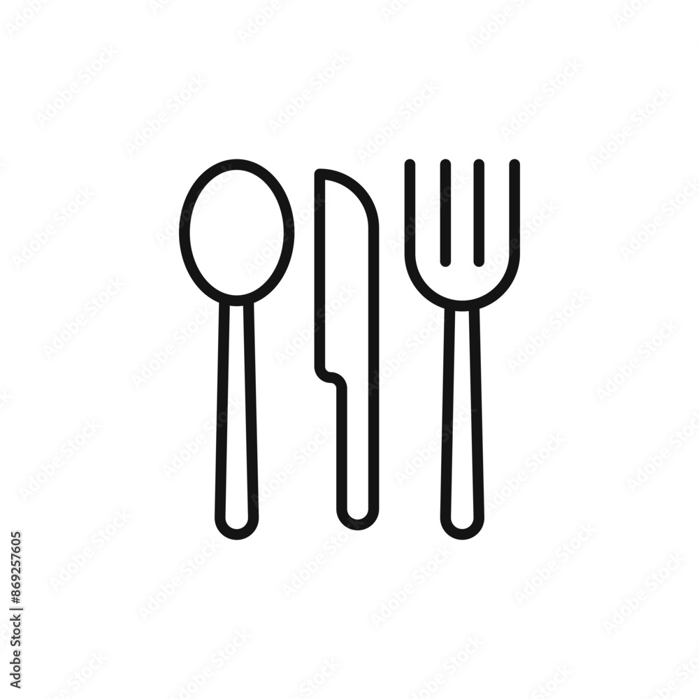 Cutlery icon logo sign vector outline Cutlery icon logo sign vector outline