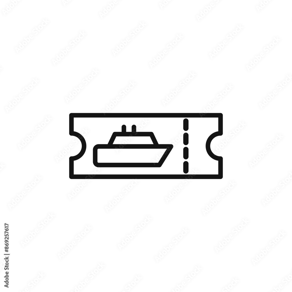 cruise ship Ticket icon logo sign vector outline cruise ship Ticket icon logo sign vector outline