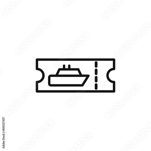 cruise ship Ticket icon logo sign vector outline