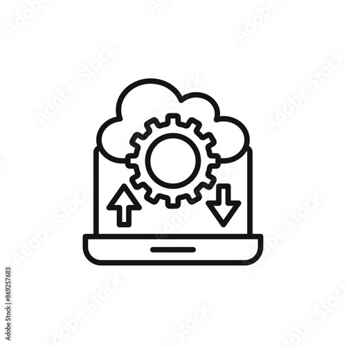 Data Migration icon logo sign vector outline