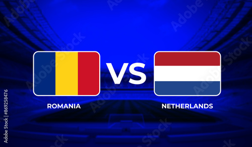 romania vs netherlands. 2d rendering illustration. photo