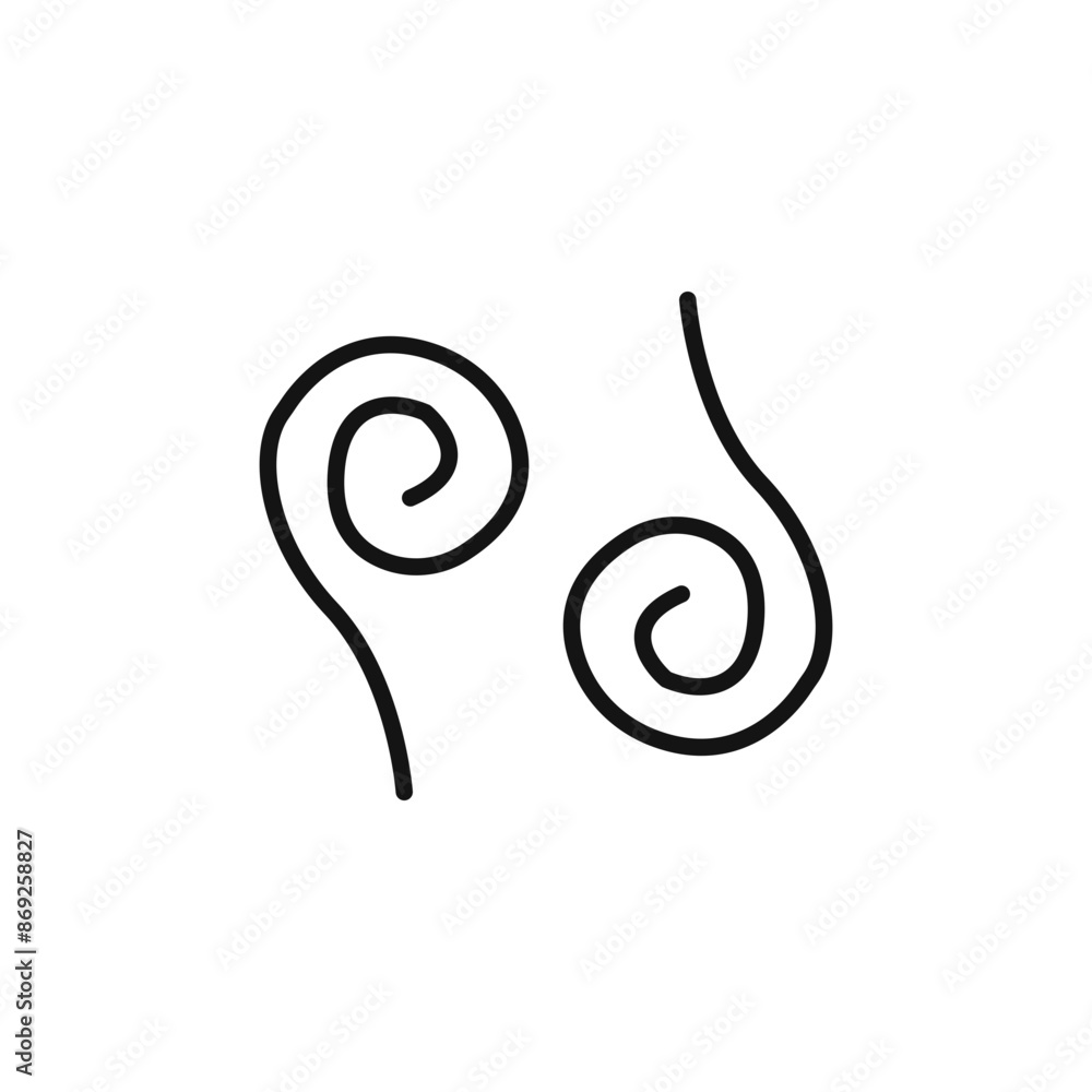 fiddleheads icon logo sign vector outline fiddleheads icon logo sign vector outline