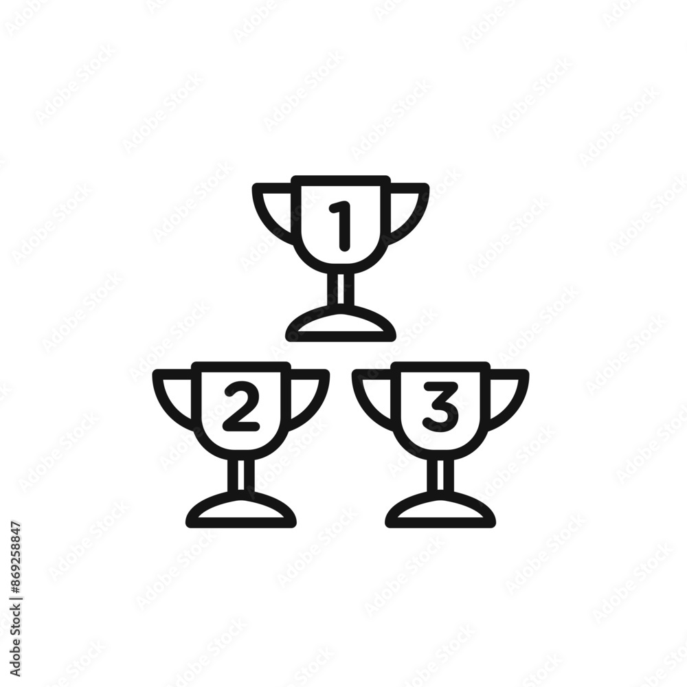 First second Third prize trophy cup icon logo sign vector outline First second Third prize trophy cup icon logo sign vector outline