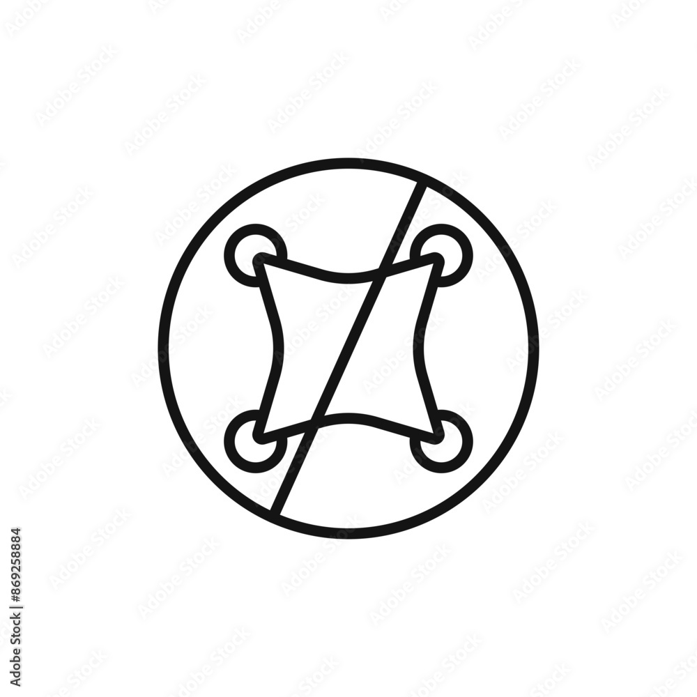 Forbidden Copter icon logo sign vector outline Forbidden Copter icon logo sign vector outline