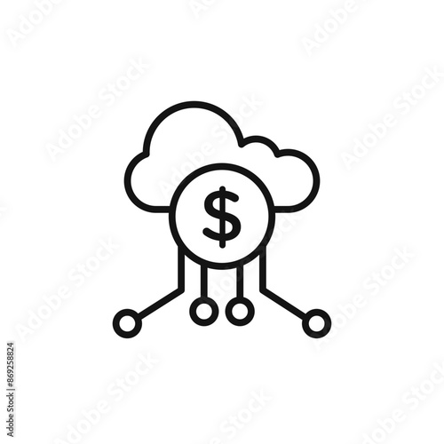 fintech industry icon logo sign vector outline