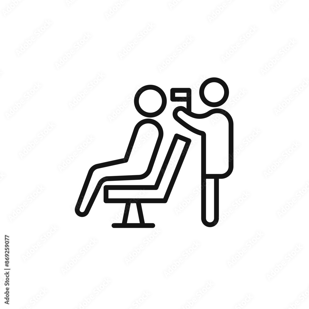 hairdresser at work icon logo sign vector outline hairdresser at work icon logo sign vector outline