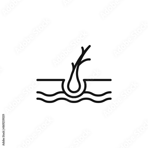 Hair Split Ends icon logo sign vector outline