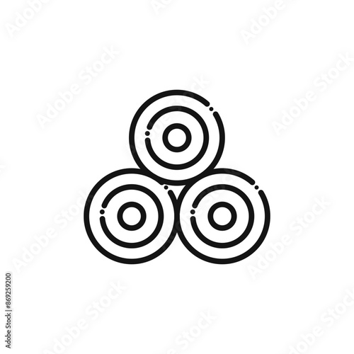 Hay bale icon logo sign vector outline