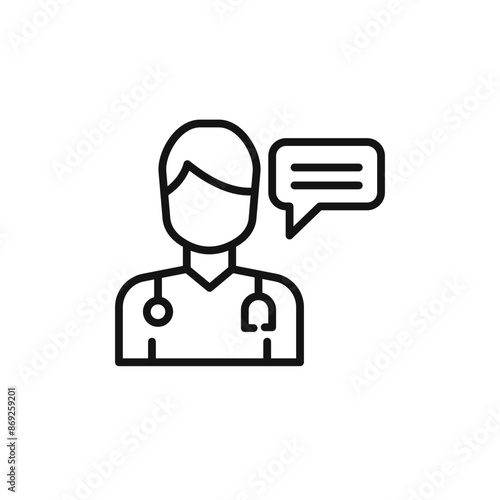 Healthcare Chat icon logo sign vector outline