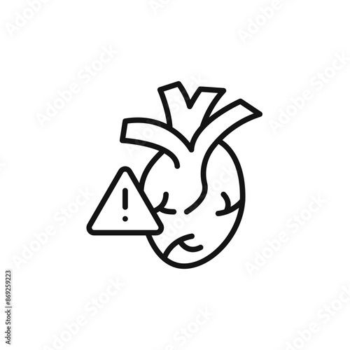 Heart risk icon logo sign vector outline