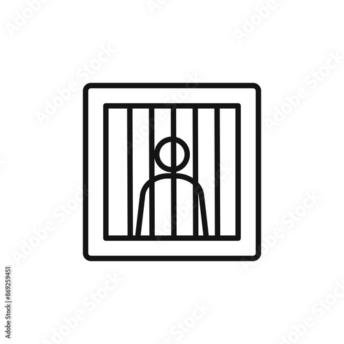 jail criminal prisioner icon logo sign vector outline