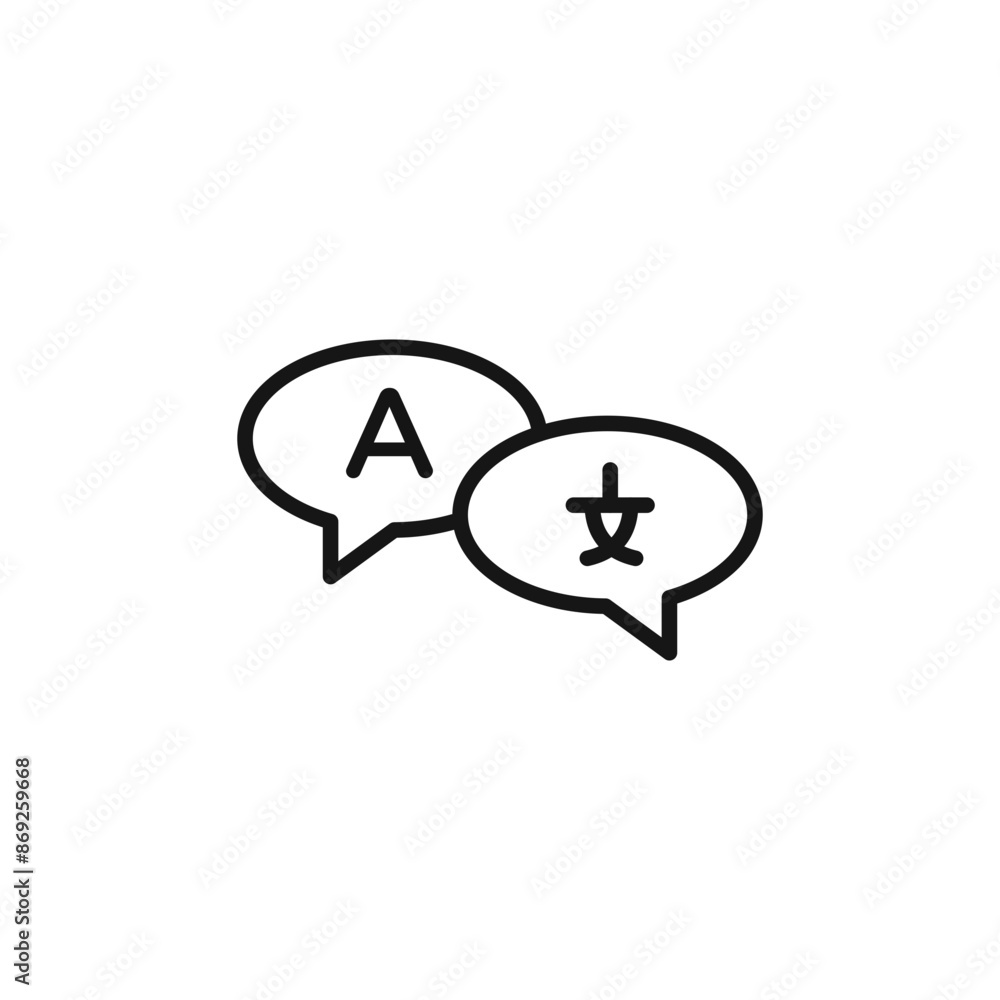 Language translation icon logo sign vector outline Language translation icon logo sign vector outline