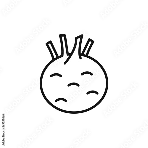 kohlrabi icon logo sign vector outline
