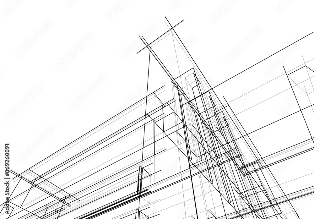 house building sketch architecture 3d illustration house building sketch architecture 3d illustration