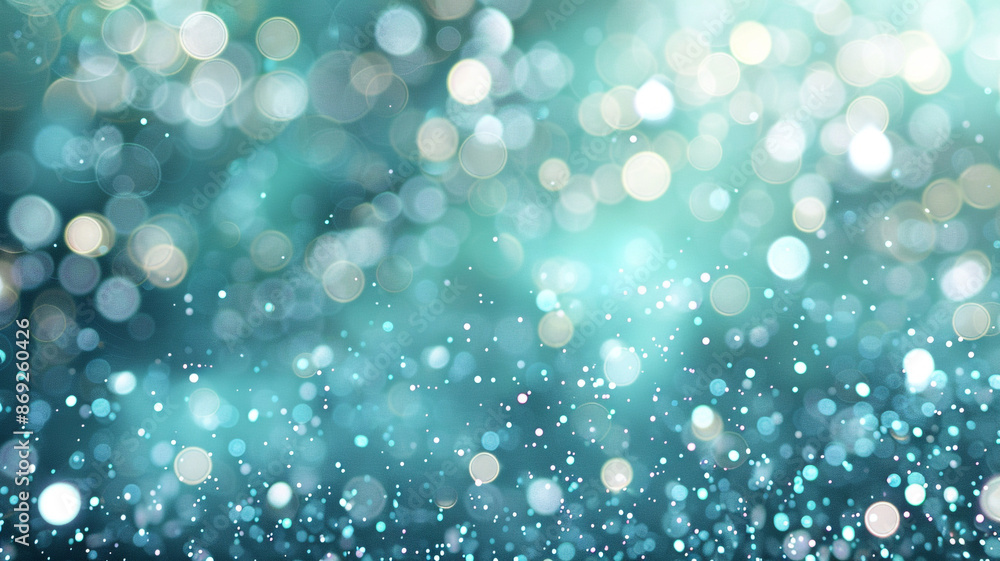 a magical bokeh background with sparkling light spots in shades of teal and silver a magical bokeh background with sparkling light spots in shades of teal and silver