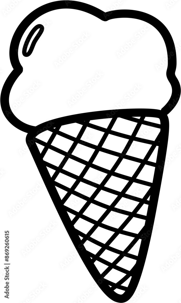 Hand drawn ice cream cone Outline Hand drawn ice cream cone Outline
