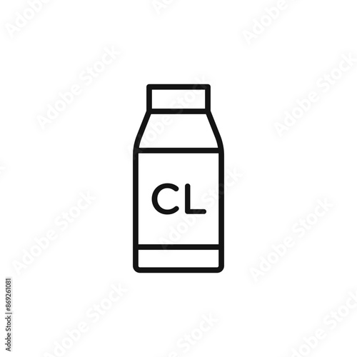 liquid Chlorine chemical icon logo sign vector outline