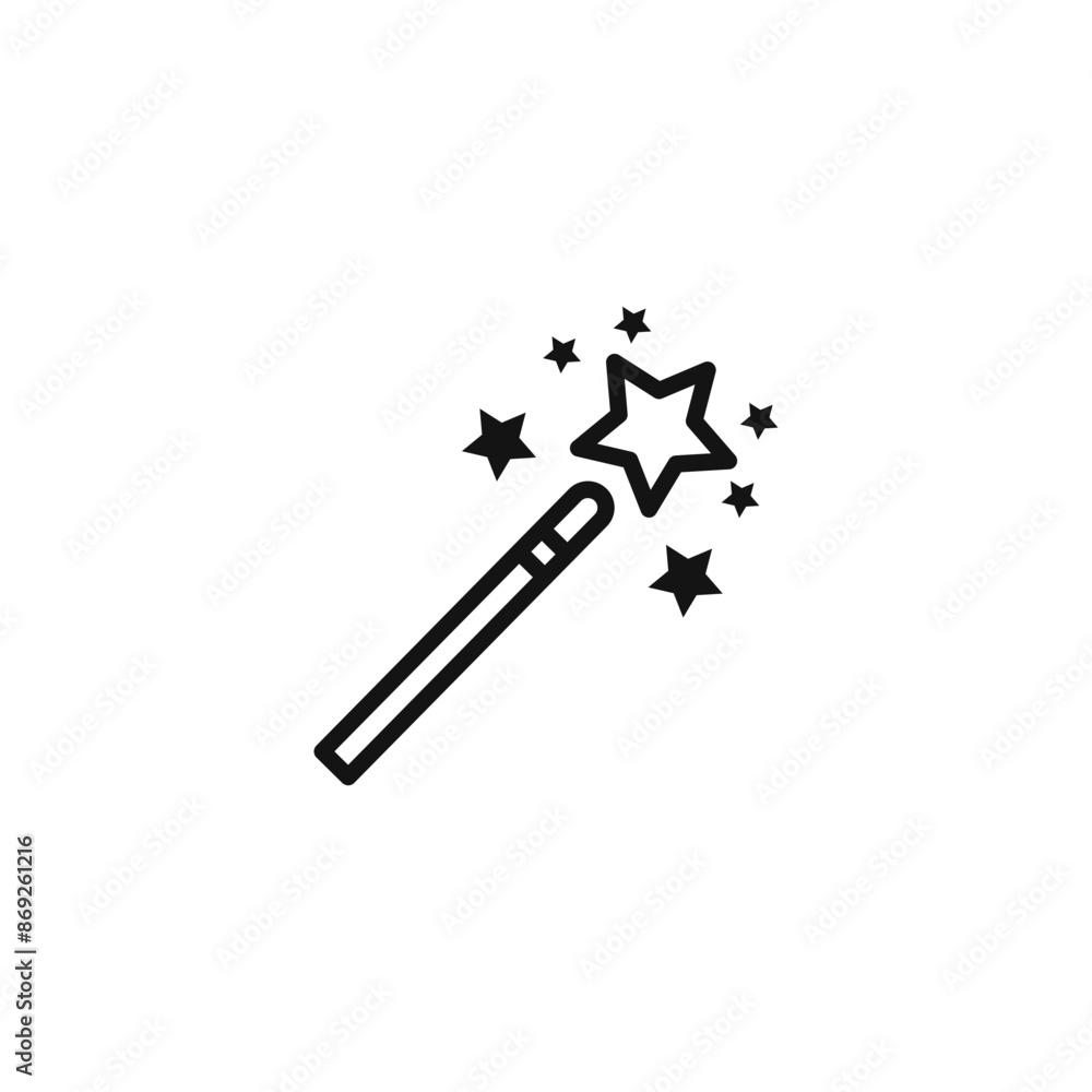 Magic wand icon logo sign vector outline Magic wand icon logo sign vector outline
