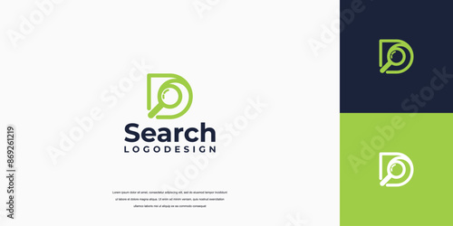 Search logo designs vector, Simple letter D logo