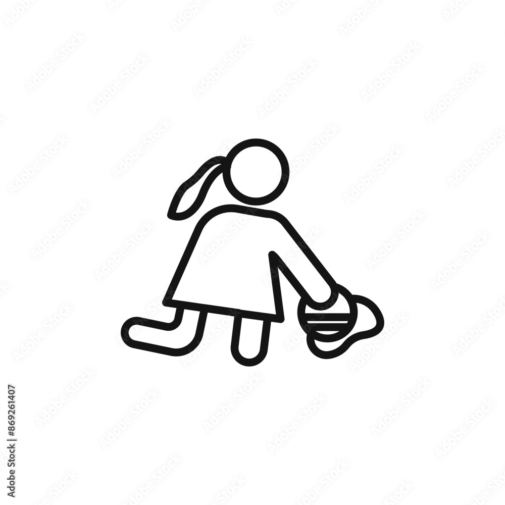 Obraz premium Mopping floors icon logo sign vector outline