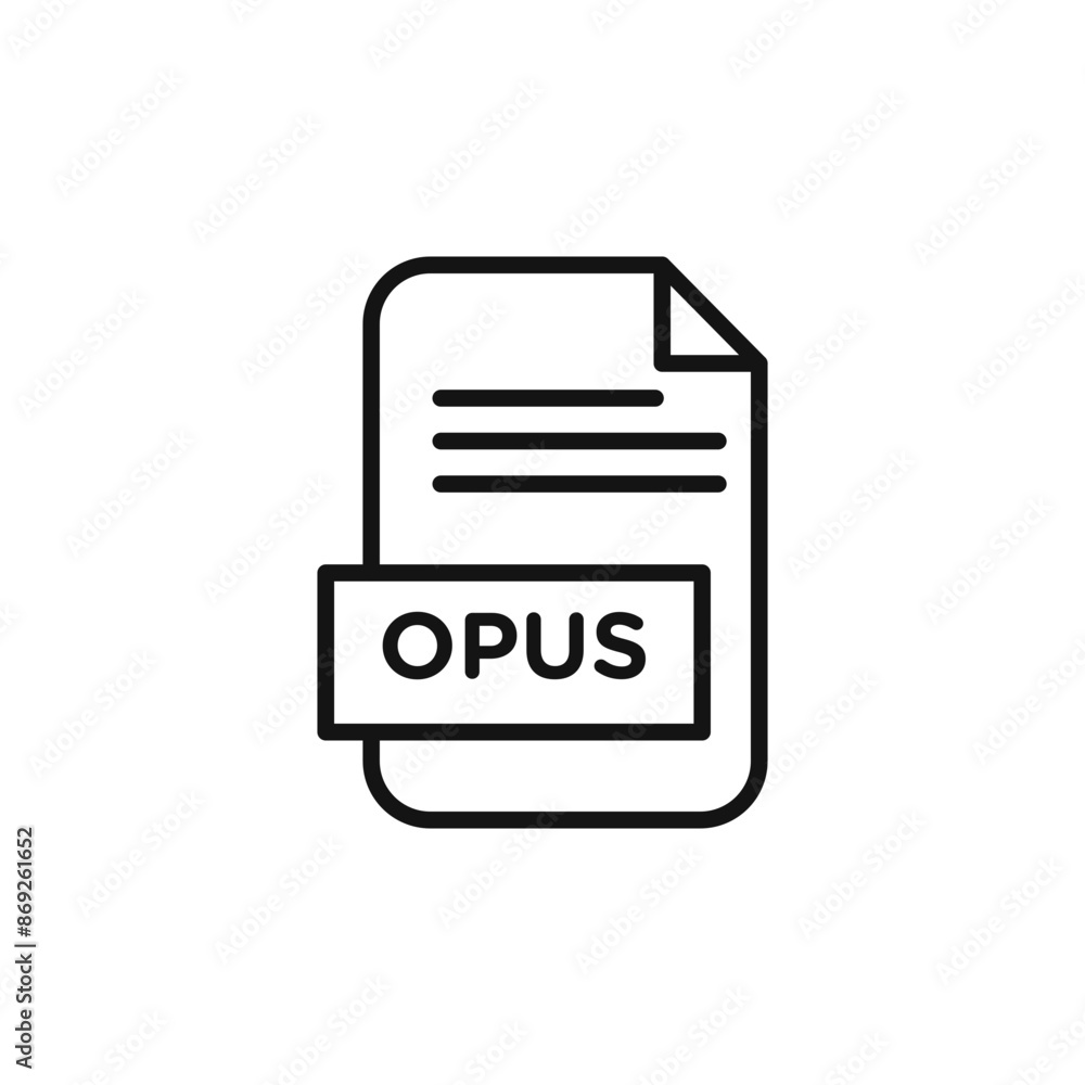 OPUS File Document icon logo sign vector outline OPUS File Document icon logo sign vector outline