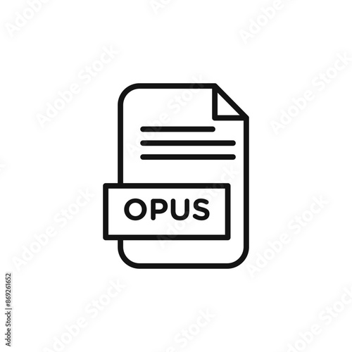 OPUS File Document icon logo sign vector outline