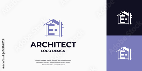 building letter mark logo design, real estate, architect icon template