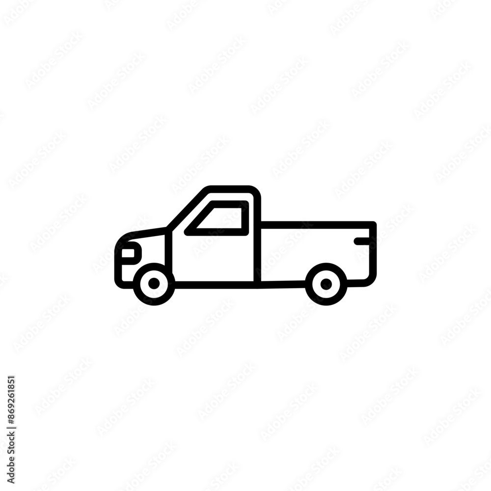 Pickup truck icon logo sign vector outline Pickup truck icon logo sign vector outline